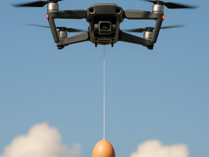 Drone holding an egg